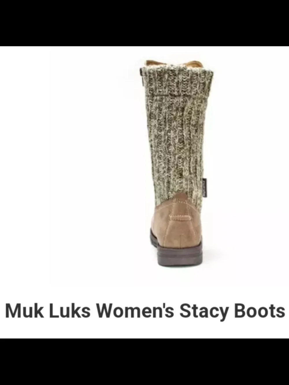 Muk Luks Taupe Suede Mid-Calf Boots with Knit Cuff